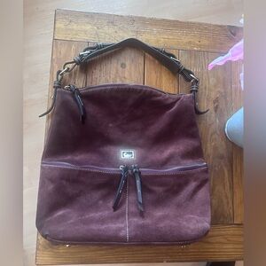 Dooney & Burke Brown Suede large hobo bag